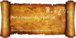 Metzinger Árpád névjegykártya